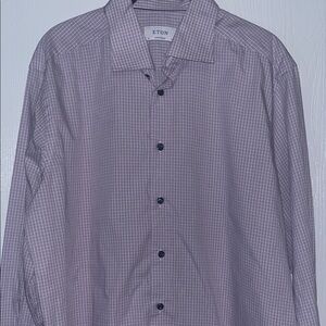 Men’s Eton Micro Plaid Button Front Shirt